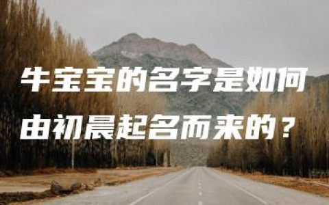 牛宝宝的名字是如何由初晨起名而来的？