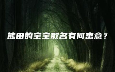 熊田的宝宝取名有何寓意？