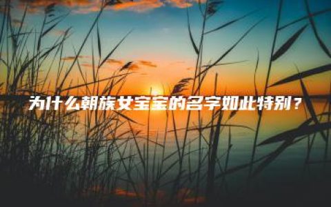 为什么朝族女宝宝的名字如此特别？