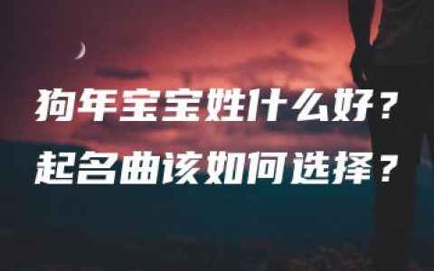 狗年宝宝姓什么好？起名曲该如何选择？