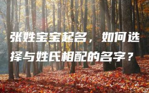 张姓宝宝起名，如何选择与姓氏相配的名字？