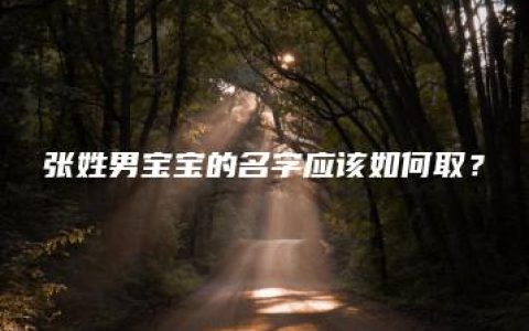 张姓男宝宝的名字应该如何取？