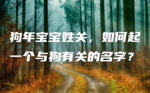 狗年宝宝姓关，如何起一个与狗有关的名字？