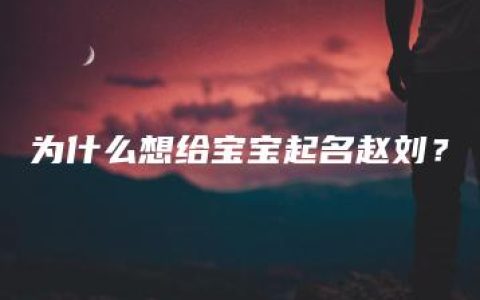 为什么想给宝宝起名赵刘？