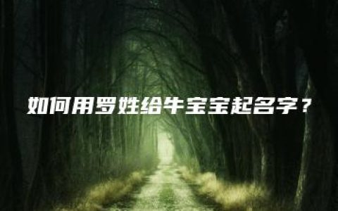 如何用罗姓给牛宝宝起名字？