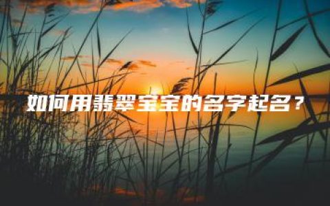 如何用翡翠宝宝的名字起名？