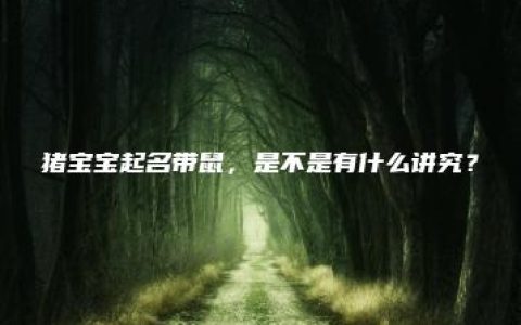 猪宝宝起名带鼠，是不是有什么讲究？