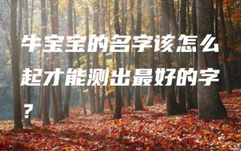 牛宝宝的名字该怎么起才能测出最好的字？