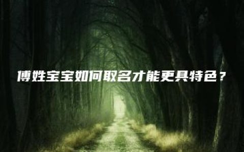 傅姓宝宝如何取名才能更具特色？