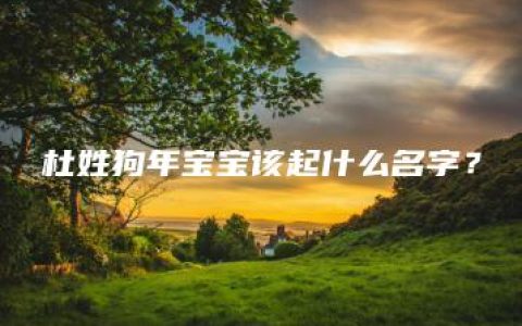 杜姓狗年宝宝该起什么名字？