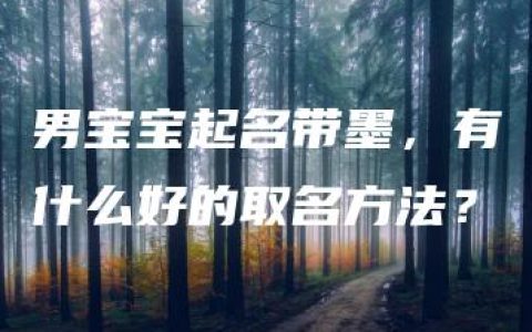 男宝宝起名带墨，有什么好的取名方法？