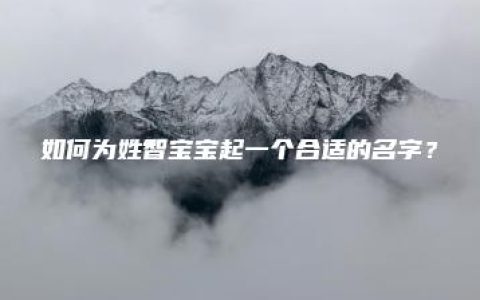 如何为姓智宝宝起一个合适的名字？