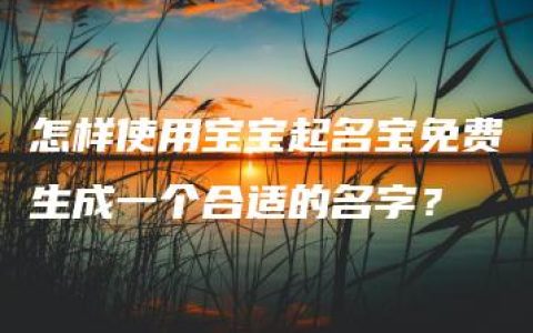 怎样使用宝宝起名宝免费生成一个合适的名字？