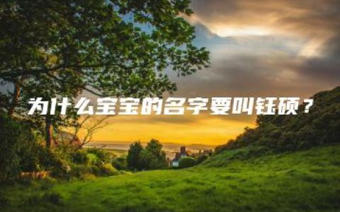 为什么宝宝的名字要叫钰硕？