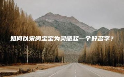 如何以宋词宝宝为灵感起一个好名字？