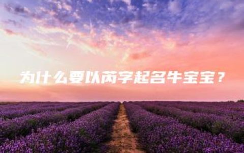 为什么要以芮字起名牛宝宝？