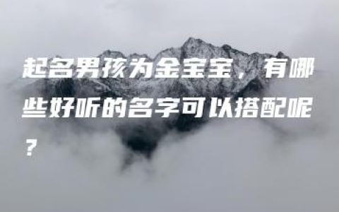 起名男孩为金宝宝，有哪些好听的名字可以搭配呢？