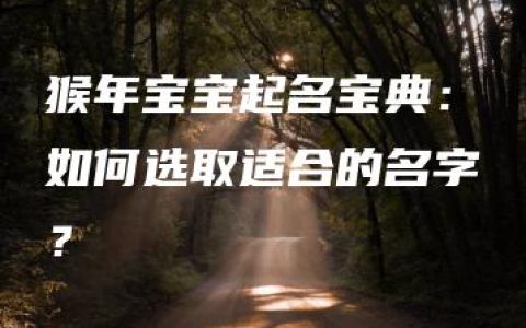 猴年宝宝起名宝典：如何选取适合的名字？