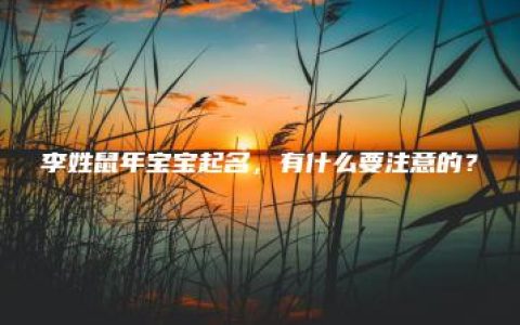 李姓鼠年宝宝起名，有什么要注意的？