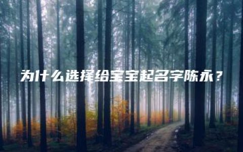 为什么选择给宝宝起名字陈永？