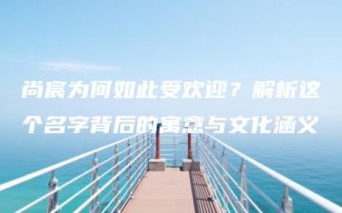 尚宸为何如此受欢迎？解析这个名字背后的寓意与文化涵义