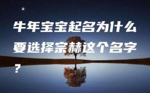 牛年宝宝起名为什么要选择宗赫这个名字？