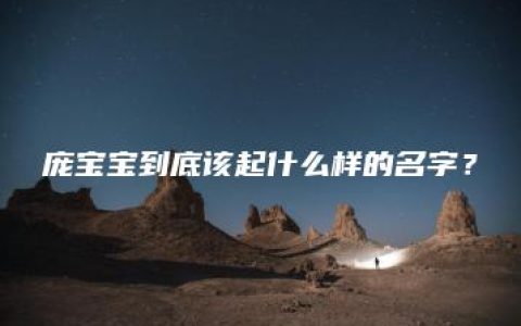 庞宝宝到底该起什么样的名字？