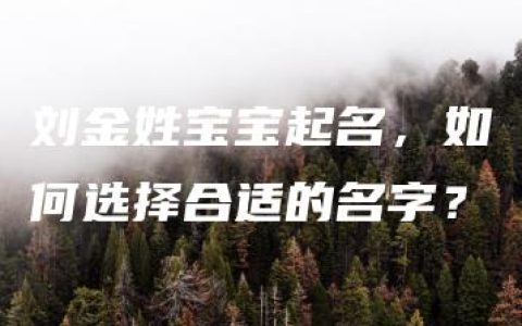 刘金姓宝宝起名，如何选择合适的名字？