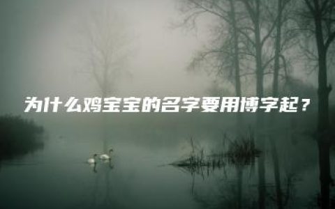 为什么鸡宝宝的名字要用博字起？