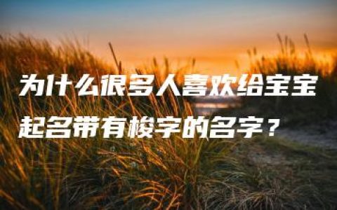 为什么很多人喜欢给宝宝起名带有梭字的名字？