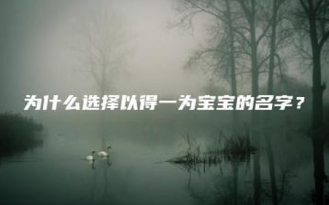 为什么选择以得一为宝宝的名字？