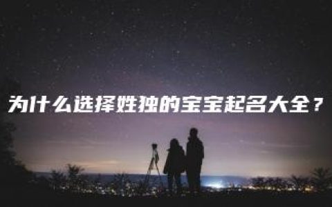 为什么选择姓独的宝宝起名大全？