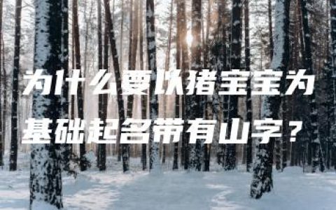 为什么要以猪宝宝为基础起名带有山字？