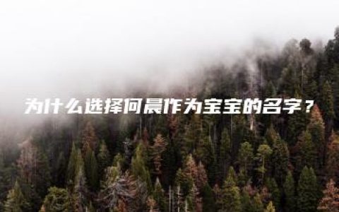 为什么选择何晨作为宝宝的名字？