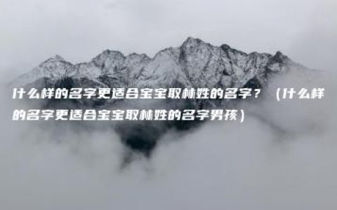 什么样的名字更适合宝宝取林姓的名字？（什么样的名字更适合宝宝取林姓的名字男孩）