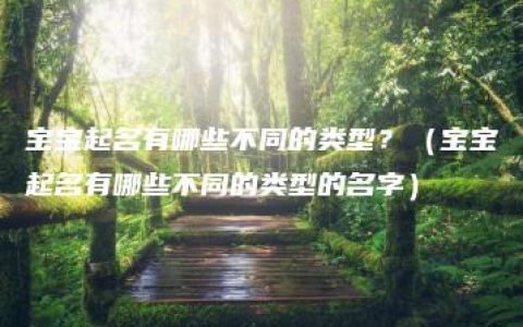 宝宝起名有哪些不同的类型？（宝宝起名有哪些不同的类型的名字）