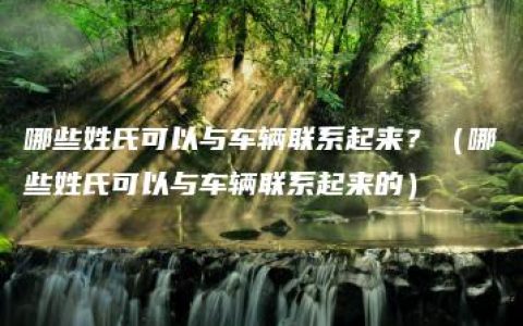 哪些姓氏可以与车辆联系起来？（哪些姓氏可以与车辆联系起来的）