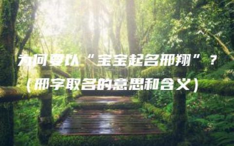 为何要以“宝宝起名邢翔”？（邢字取名的意思和含义）