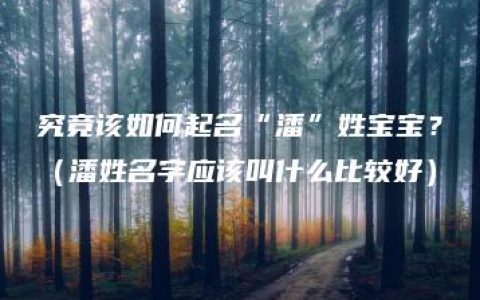 究竟该如何起名“潘”姓宝宝？（潘姓名字应该叫什么比较好）