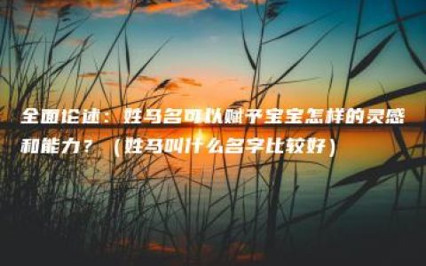 全面论述：姓马名可以赋予宝宝怎样的灵感和能力？（姓马叫什么名字比较好）