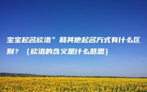 宝宝起名欣洛”和其他起名方式有什么区别？（欣洛的含义是什么意思）