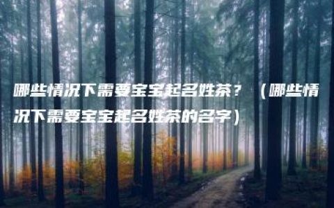 哪些情况下需要宝宝起名姓茶？（哪些情况下需要宝宝起名姓茶的名字）