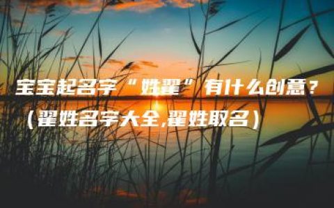 宝宝起名字“姓翟”有什么创意？（翟姓名字大全,翟姓取名）