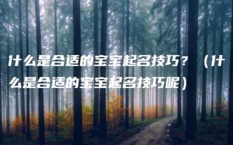 什么是合适的宝宝起名技巧？（什么是合适的宝宝起名技巧呢）