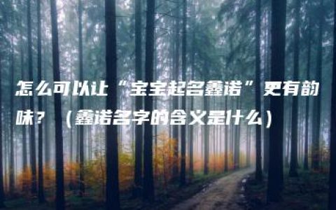 怎么可以让“宝宝起名鑫诺”更有韵味？（鑫诺名字的含义是什么）