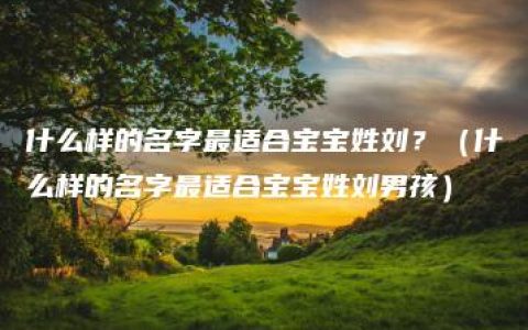 什么样的名字最适合宝宝姓刘？（什么样的名字最适合宝宝姓刘男孩）