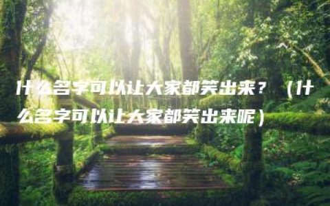 什么名字可以让大家都笑出来？（什么名字可以让大家都笑出来呢）