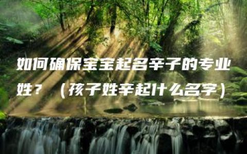 如何确保宝宝起名辛子的专业姓？（孩子姓辛起什么名字）