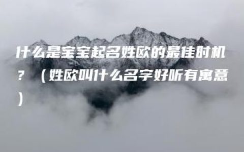 什么是宝宝起名姓欧的最佳时机？（姓欧叫什么名字好听有寓意）