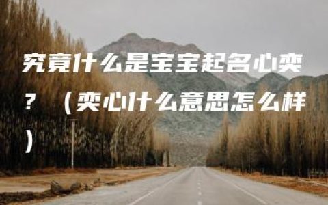 究竟什么是宝宝起名心奕？（奕心什么意思怎么样）